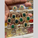 Hira Collections Premium Pota Stone And Pearl Jhumki Earrings for Women