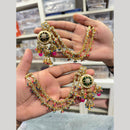 Hira Collections Heritage Kundan Stone And Pearl Kan Chian Jhumki Earrings