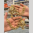 Hira Collections Heritage Kundan Stone And Pearl Kan Chian Jhumki Earrings