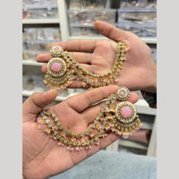 Hira Collections Heritage Kundan Stone And Pearl Kan Chian Dangler Earrings