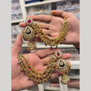 Hira Collections Heritage Kundan Stone And Pearl Kan Chian Jhumki Earrings