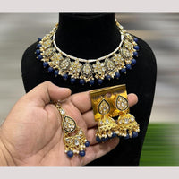 Hira Collections Royal Kundan Stone Beads And Pearl Necklace Set