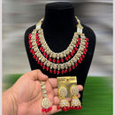 Hira Collections Royal Kundan Stone Beads And Pearl Necklace Set