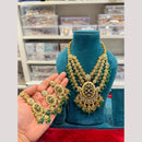 Hira Collections Premium Polki Kundan Stone And Pearl Necklace Set