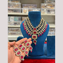 Hira Collections Premium Polki Kundan Stone And Pearl Necklace Set