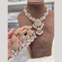 Hira Collections Premium Polki Kundan Stone And Pearl Choker Necklace Set