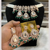Hira Collections Premium Kundan Stone And Pearl Choker Necklace Set