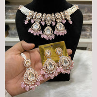 Hira Collections Premium Kundan Stone And Pearl Choker Necklace Set
