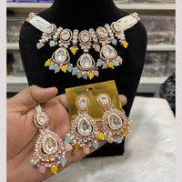 Hira Collections Premium Kundan Stone And Pearl Choker Necklace Set