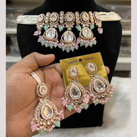 Hira Collections Premium Kundan Stone And Pearl Choker Necklace Set