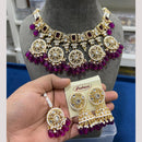 Hira Collections Premium Kundan Stone And Pearl Choker Necklace Set