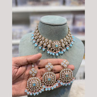 Hira Collections Premium Kundan Stone And Pearl Choker Necklace Set