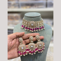 Hira Collections Elegant Pota Stone And Beads Fashion Choker Necklace Set