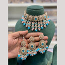 Hira Collections Elegant Pota Stone And Beads Fashion Choker Necklace Set