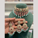 Hira Collections Elegant Pota Stone And Beads Fashion Choker Necklace Set
