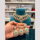 Hira Collections Premium Kundan Stone And Pearl Meenakari Choker Necklace Set