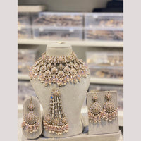 Hira Collections Elegant Pota Stone And Beads Fashion Choker Necklace Set