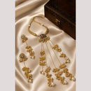 Hira Collections Royal Pota Stone And Meenakari Ghungroo Heritage Necklace Set