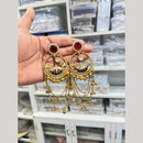 Hira Collections Vintage Pota Stone And Ghungroo Designer Dangler Earrings