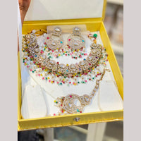 Hira Collections Premium Kundan Stone Beads And Pearl Necklace Set