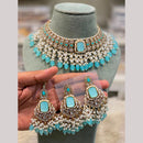 Hira Collections Premium Kundan Stone Beads And Pearl Necklace Set