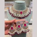 Hira Collections Premium Kundan Stone Beads And Pearl Necklace Set