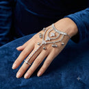Hira Collections Designer Crystal Stone And Ghungroo Hand Harness