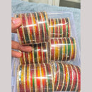 Hira Collections Decorative Austrian Stone Colorful Galss Bangles Set