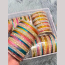 Hira Collections Decorative Austrian Stone Colorful Galss Bangles Set