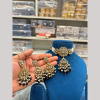 Hira Collections Premium Kundan Stone Beads And Pearl Choker Necklace Set