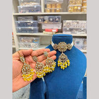 Hira Collections Premium Kundan Stone Beads And Pearl Choker Necklace Set
