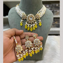 Hira Collections Premium Kundan Stone Beads And Pearl Choker Necklace Set