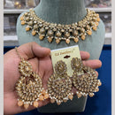 Hira Collections Luxury Crystal Stone Beads And Pearl Choker Necklace Set
