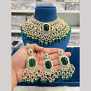 Hira Collections Luxury Crystal Stone Beads And Pearl Choker Necklace Set