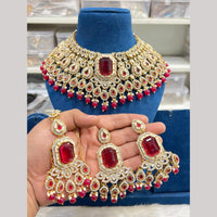 Hira Collections Luxury Crystal Stone Beads And Pearl Choker Necklace Set