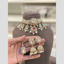Hira Collections Premium Kundan Stone Beads And Pearl Choker Necklace Set