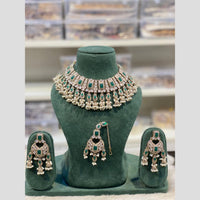 Hira Collections Premium Kundan Stone And Pearl Choker Necklace Set