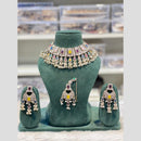 Hira Collections Premium Kundan Stone And Pearl Choker Necklace Set
