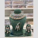 Hira Collections Premium Kundan Stone And Pearl Choker Necklace Set