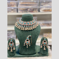 Hira Collections Premium Kundan Stone And Pearl Choker Necklace Set