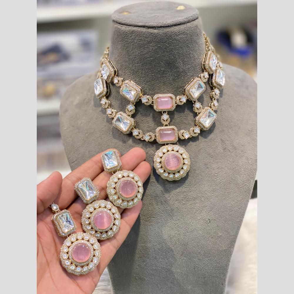 Hira Collections Royal Monalissa And Polki Kundan Stone Choker Necklace Set