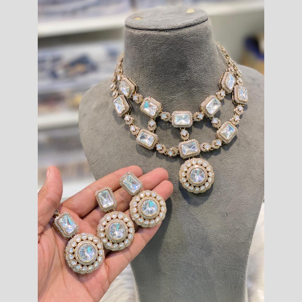 Hira Collections Royal Monalissa And Polki Kundan Stone Choker Necklace Set