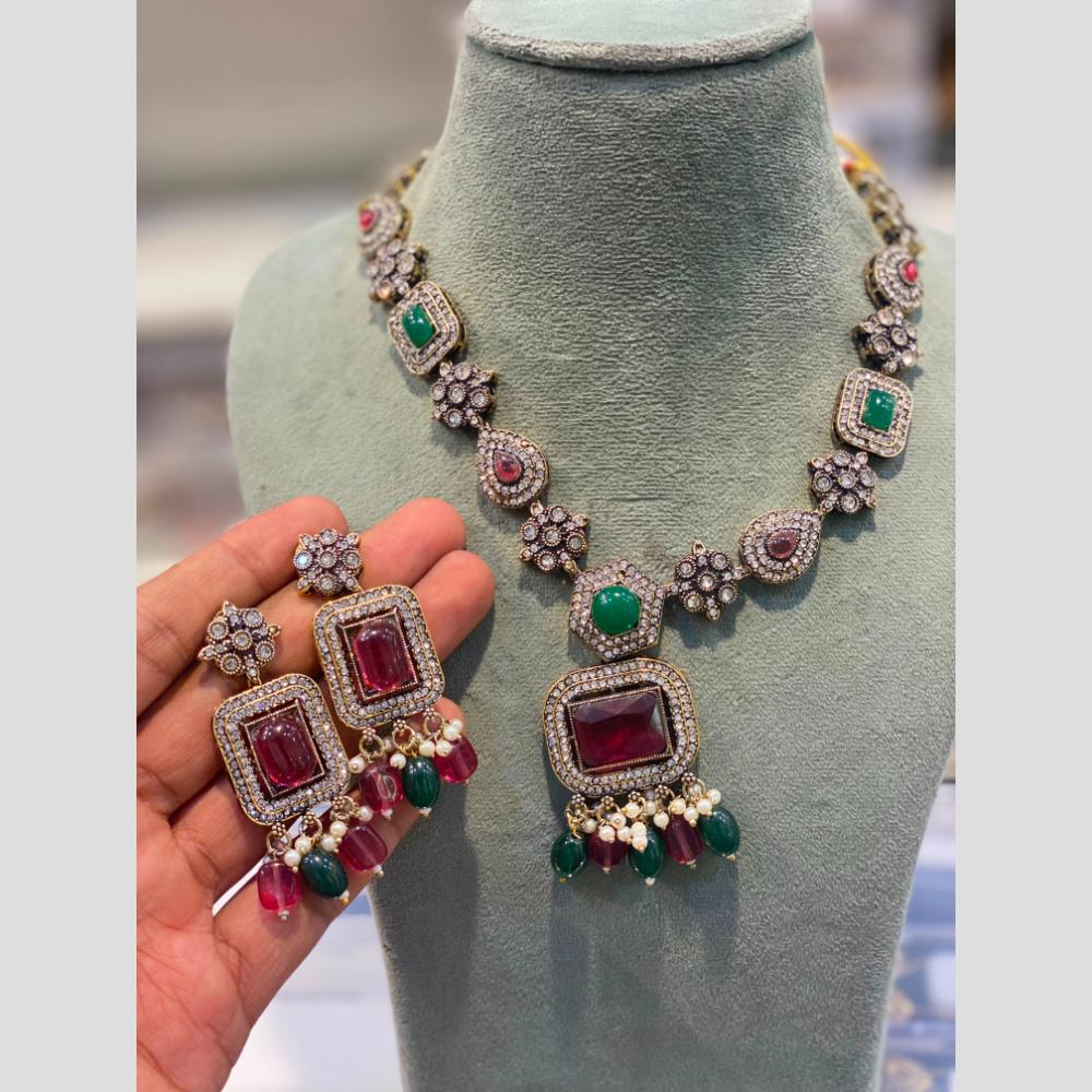 Hira Collections Designer Austrian Stone And Beads Necklace Set