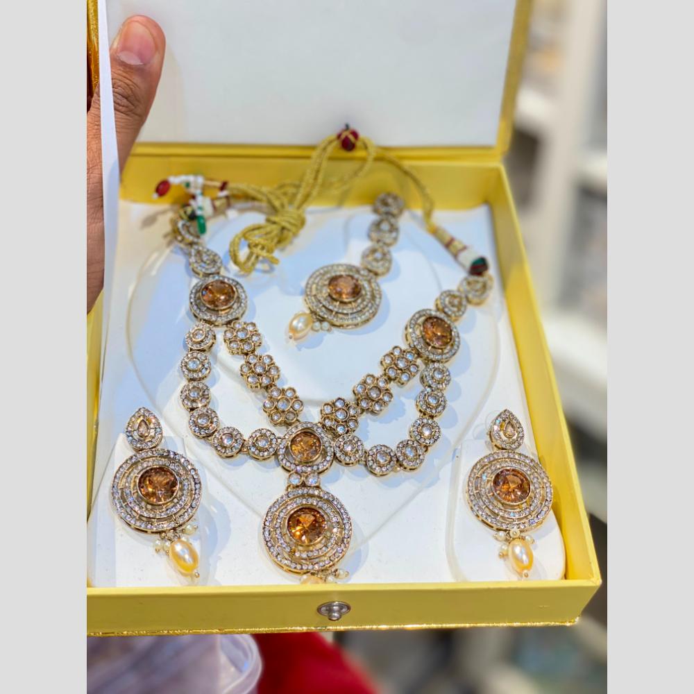 Hira Collections Designer Austrian Stone And Beads Necklace Set