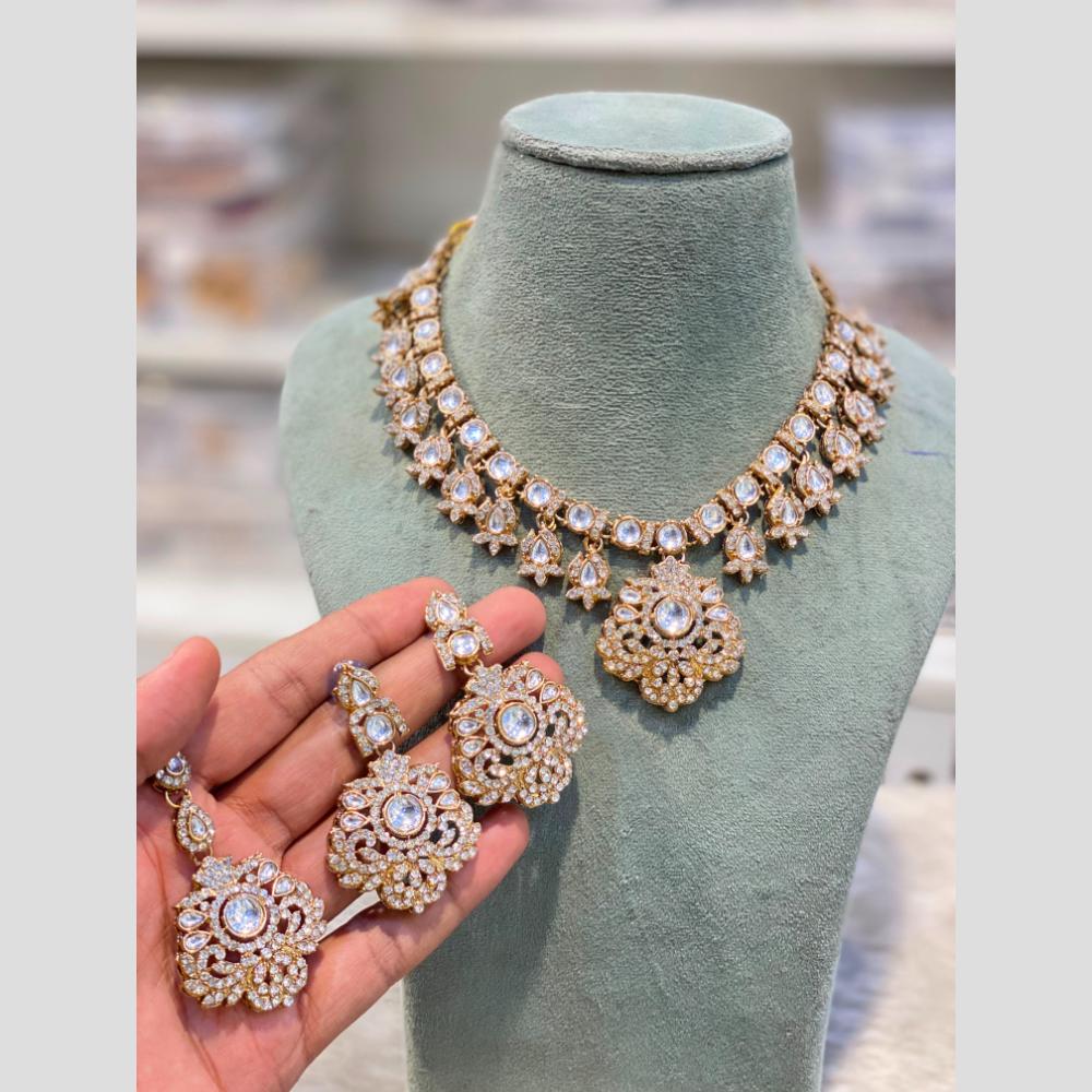 Hira Collections Designer Austrian Stone And Pota Stone Necklace Set