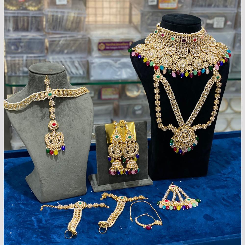 Hira Collections Grand Kundan And Beads Bridal Jewellery Set