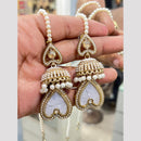 Hira Collections Austrian Stone And Pearl Kanchain Jhumki Earrings