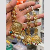 Hira Collections Designer Beads Jhumki Earrings With Maangtikka
