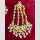Hira Collections Statement Kundan Stone Pearl Passa for Women /Designer Hair Accessory