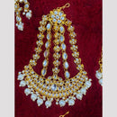 Hira Collections Statement Kundan Stone Pearl Passa for Women /Designer Hair Accessory